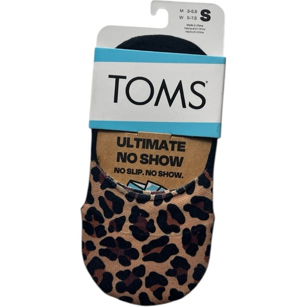 TOMS Animal Print Ultimate  No Show  No Slip Socks Sz S NWT